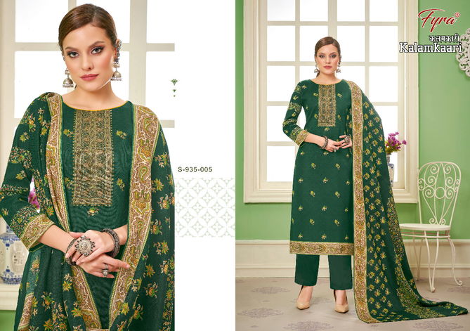 Fyra Kalamkaari Fancy Festive Wear Pashmina Designer Dress Material Collection